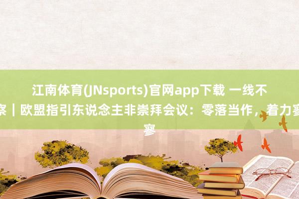 江南体育(JNsports)官网app下载 一线不雅察｜欧盟指引东说念主非崇拜会议：零落当作，着力寥寥